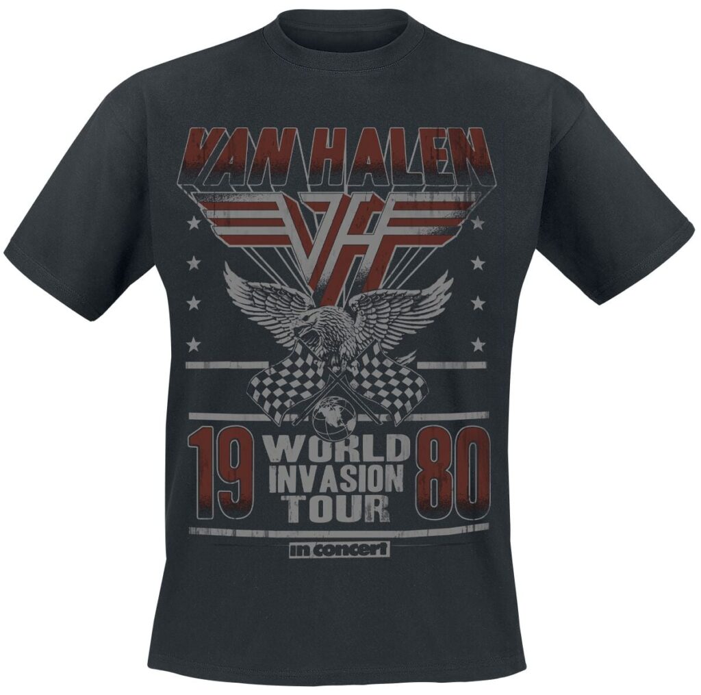 Van Halen World Invasion Tour 1980 T-shirt black